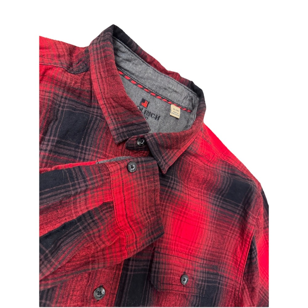 Woolrich‎ Men's X-Large Red/Black Plaid Long Sleeve Button Front Shirt